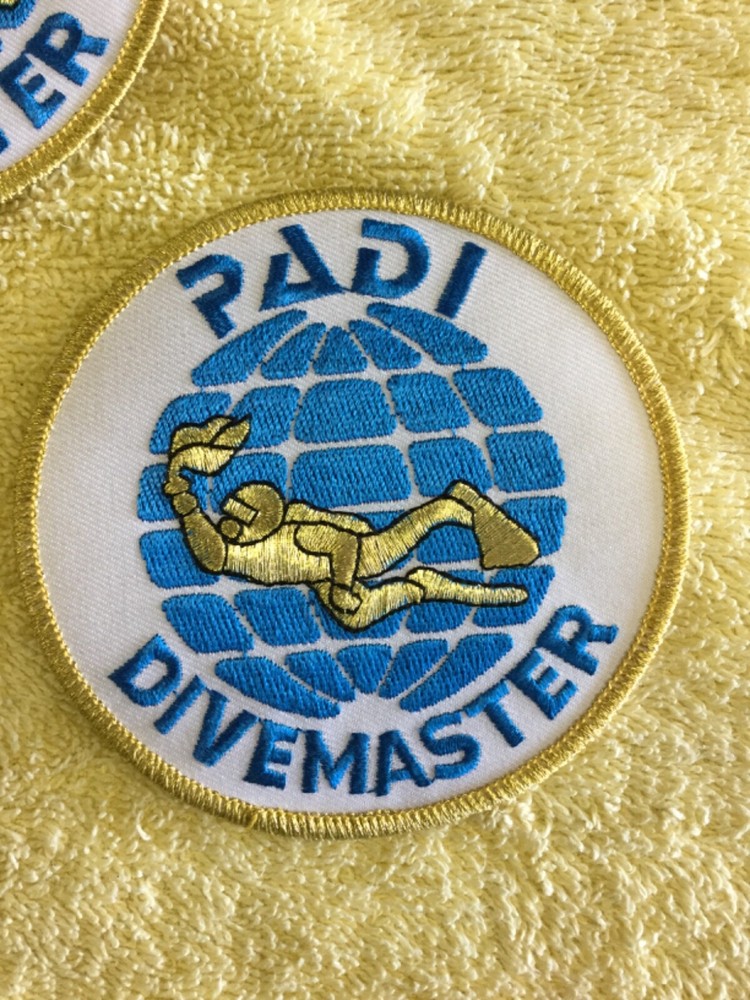 PADI DIVEMASTER SCUBA PATCH - 5 TOTAL PATCHES - AS PICTURED