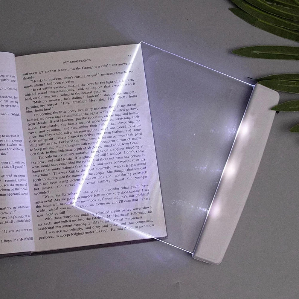 Flat Book Light LED Illuminator Panel Plate Wireless for Reading in Bed