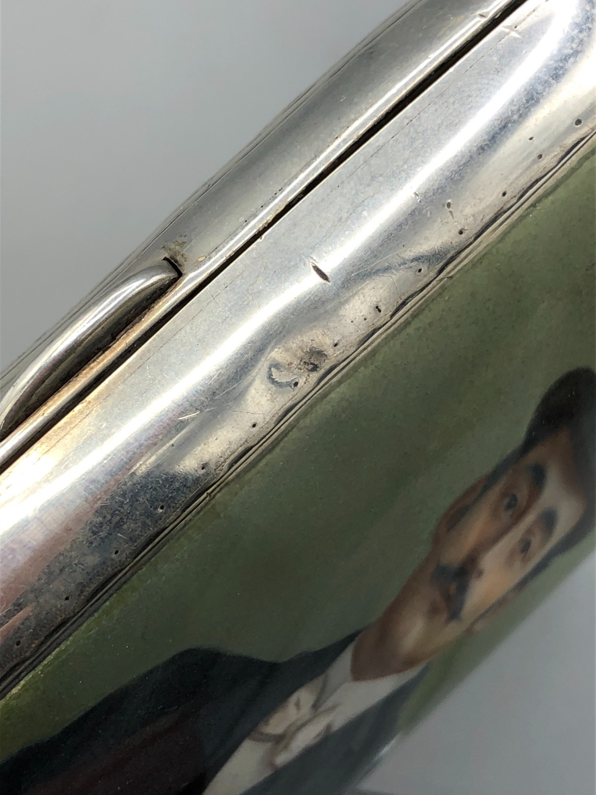 Antique English Sterling Silver hinged Cigarette or Card Case 3 5/8" x 2.75"