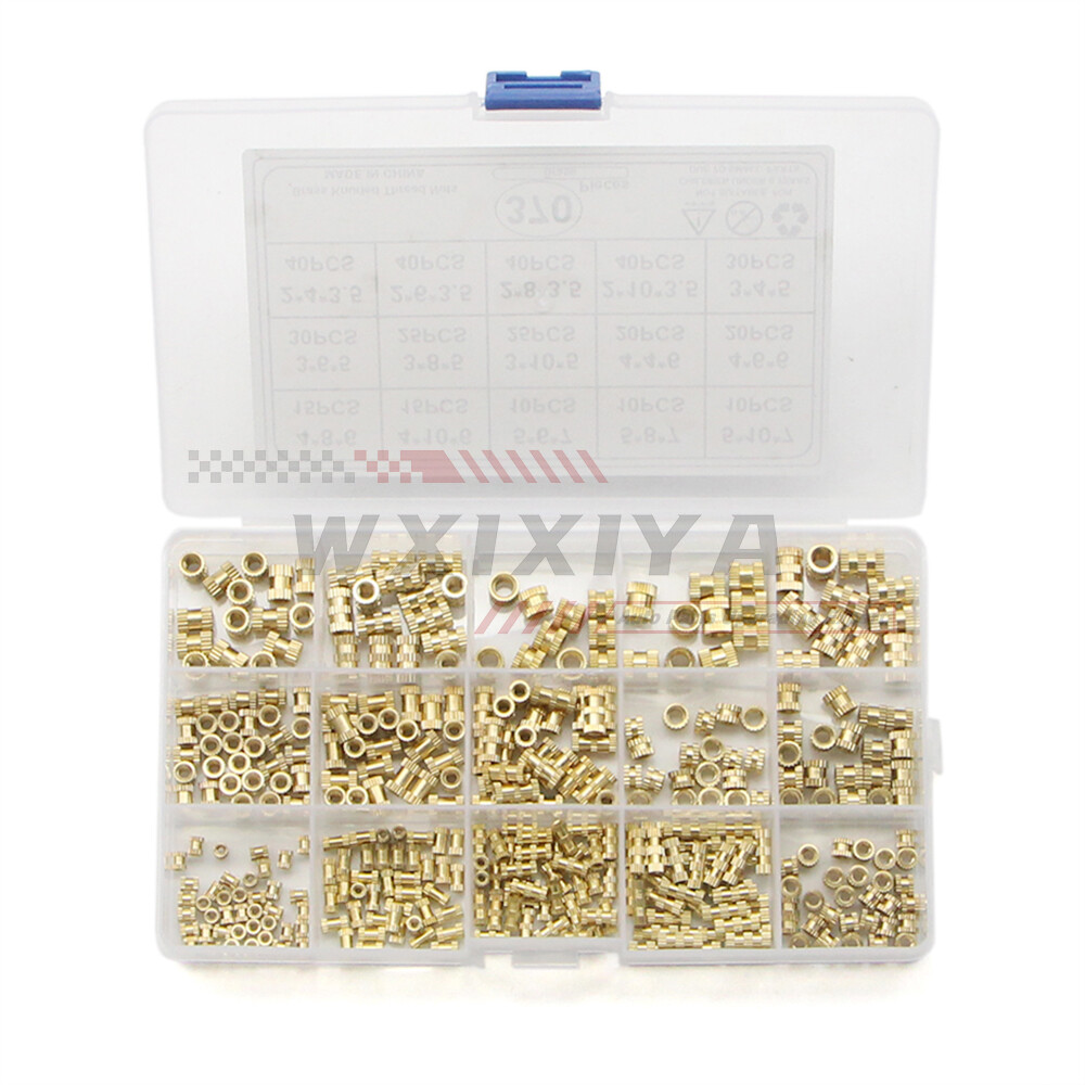 370 Pieces M2-M5 Solid Brass Knurled Nut Injection Thread Insert Fmbedded Nuts