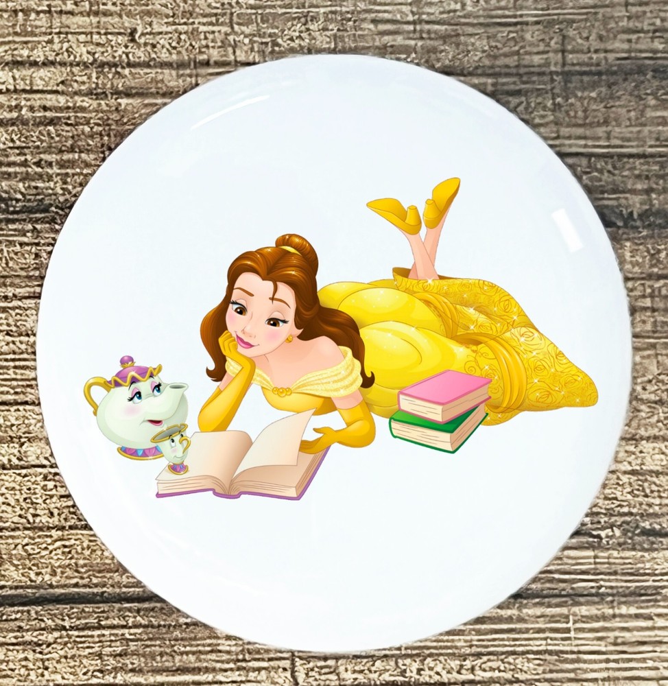 Belle Disney  Princess kitchen cabinet knobs white ceramic knob pull