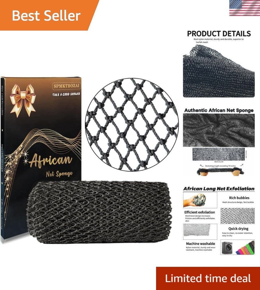 SPMKTBOZAI African Net Sponge Authentic, Exfoliating Real...