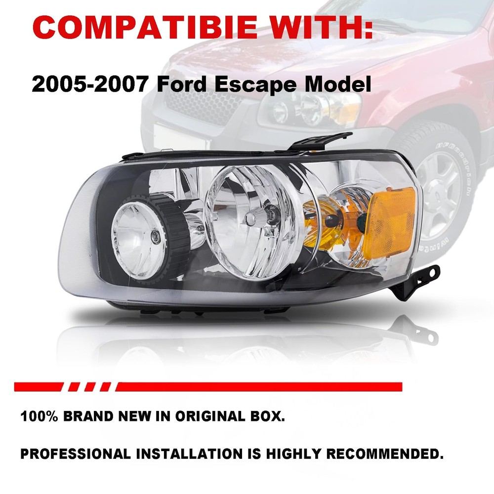 Headlights Assembly for Escape 2005-2007 Driver Passenger Sides