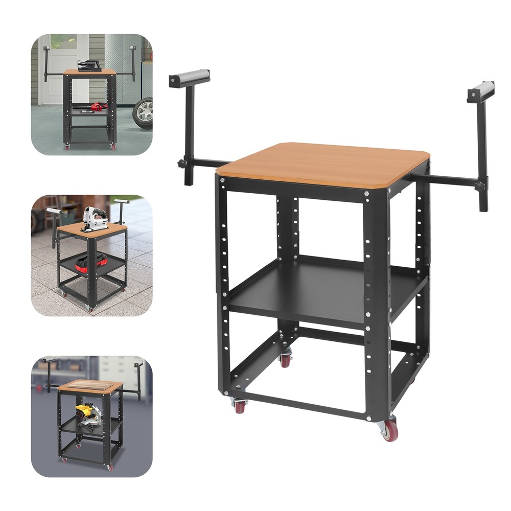 Rolling Planer Stand, Height Adjustable Planer Table W/ Wheels&extension Rollers