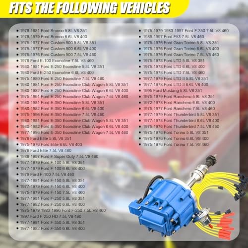 Performance HEI Ignition Distributor w/Cap & Rotor and Spark plug Wire set