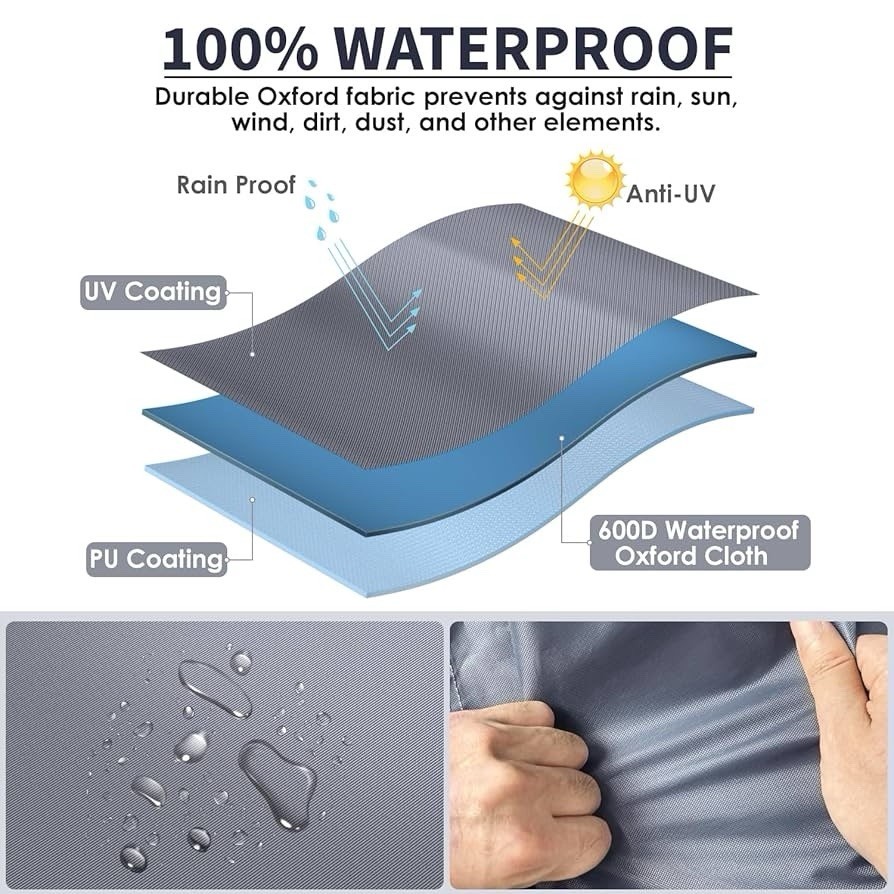 60in Outdoor Couch Cover Waterproof Patio Furniture Covers, 3-Seater Patio Sofa