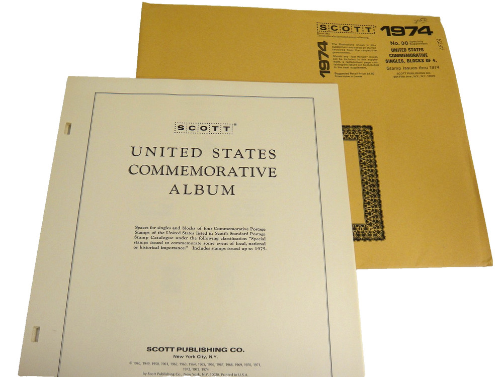 Scott 1974 US Commemorative Singles & Blocks of 4 Supplement #38 NOS