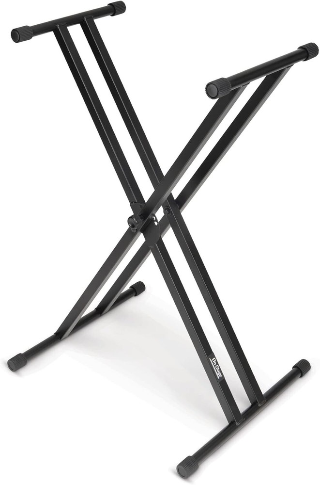 Sturdy Adjustable X-Frame Keyboard Stand - Black Aluminum Performance Gear