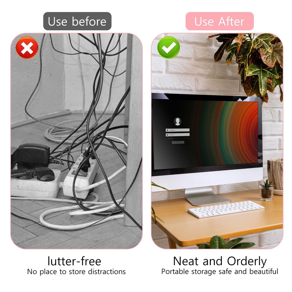 Molain Reusable Cable Ties, 20Pcs Adjustable Silicone Multifunctional Cable S...