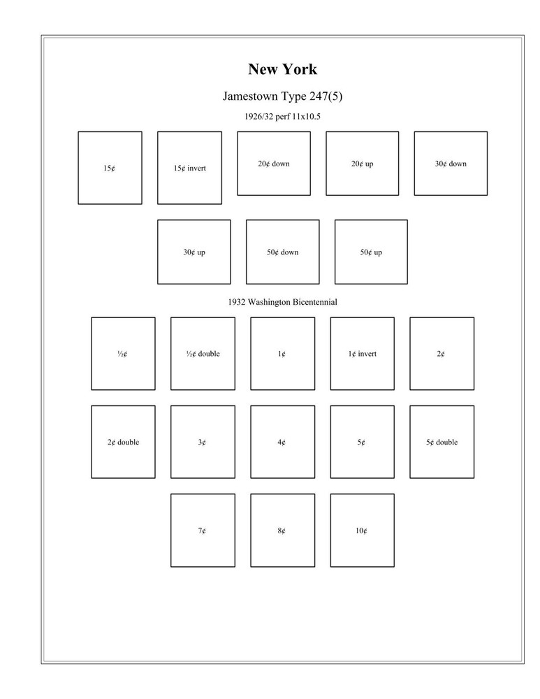 New York DLE Precancel Double Line Electro 56 Pages in Sheet Protectors