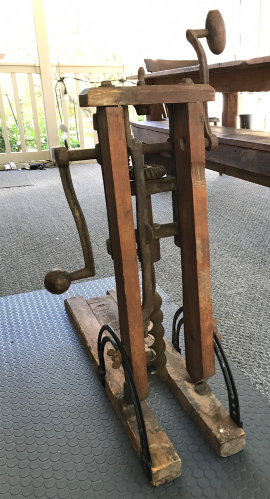 Antique Folding Hand Crank Barn/Post/Beam Drill Boring Machine