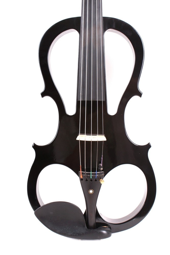 5 String Electric Violin 4/4 Silent Solid wood Nice Tone Free Case Black#EV5