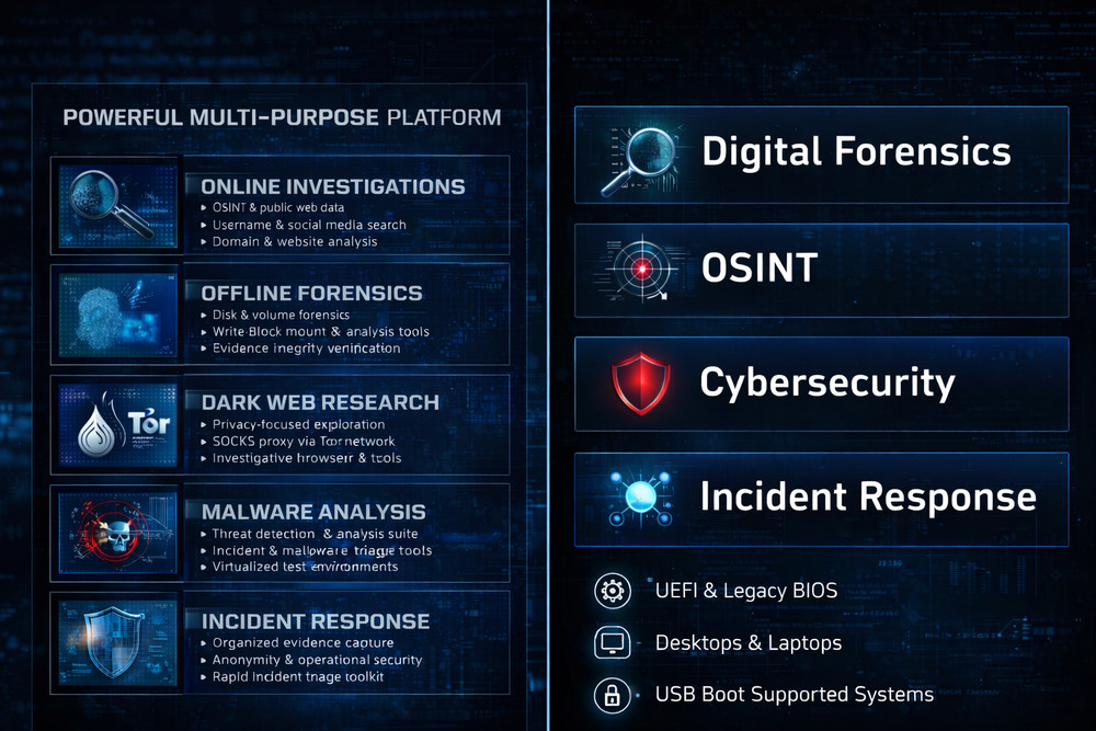 CSI Linux Digital Forensics USB 64GB | OSINT, Cyber Recon & Investigation Tools