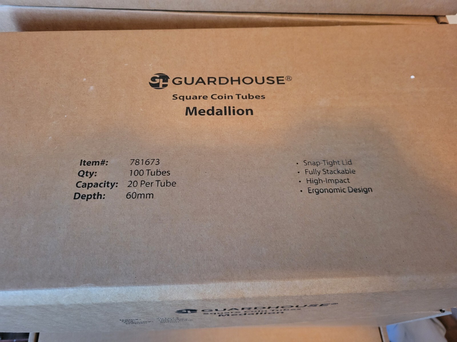 Medallion Size Coin Tubes Box Of 100 Guardhouse 39mm Silver Copper Rounds