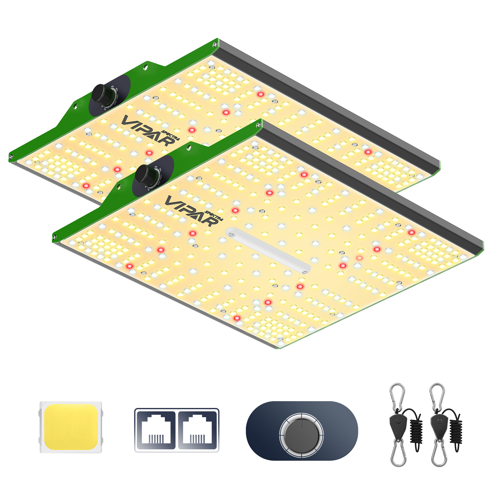 VIPARSPECTRA 2PCS P1000 LED Grow Light Full Spectrum for 4x2 Grow Tent Kit Bloom