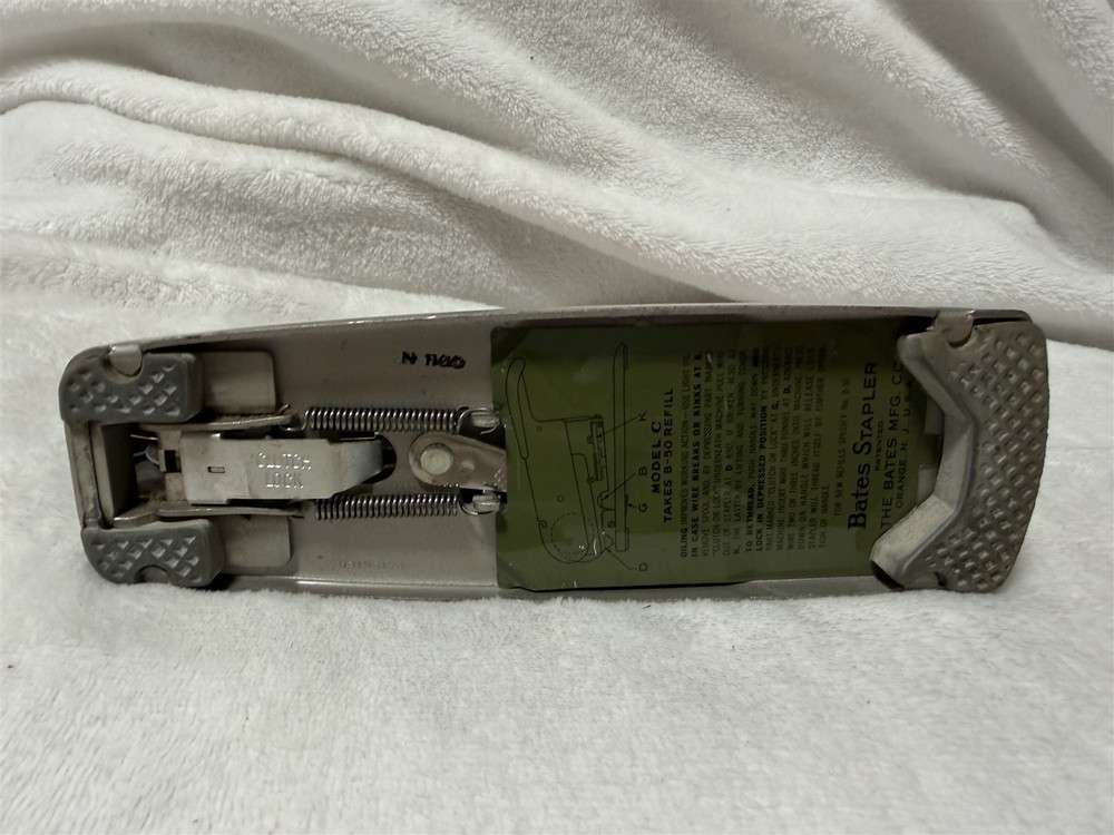 BATES STAPLER MODEL C WIRE FED MADE IN USA WITH PARTIAL ROLL WIRE