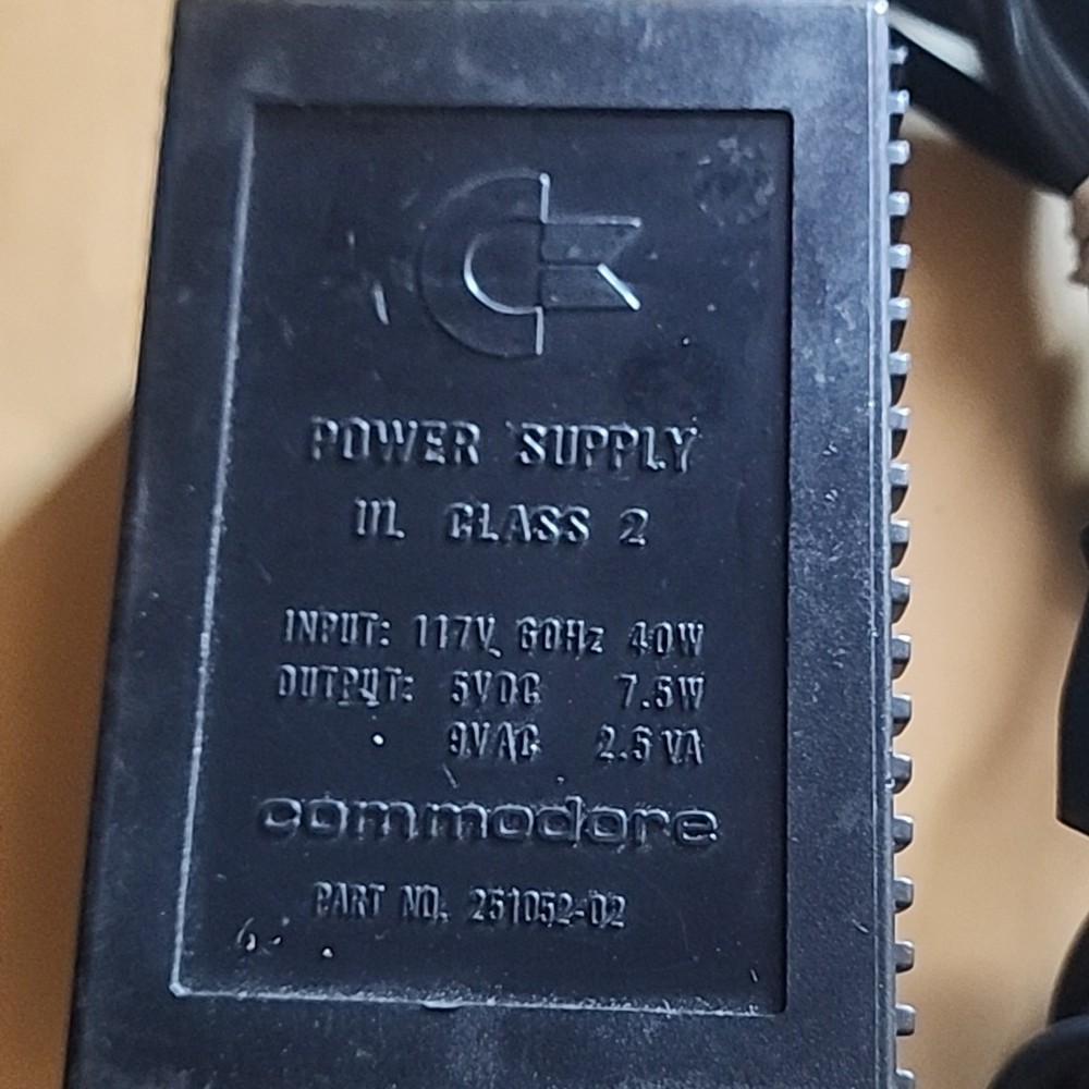 Commodore Power Supply Class 2 4 Pin # 251052-02 UnTested 1983
