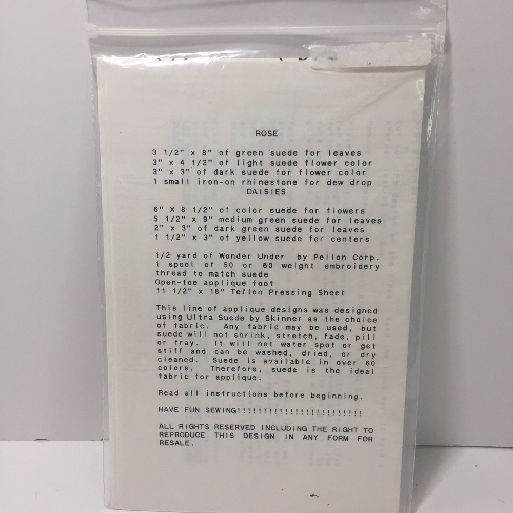 Rose & Daisies Applique Pattern Suede Ultra Delight
