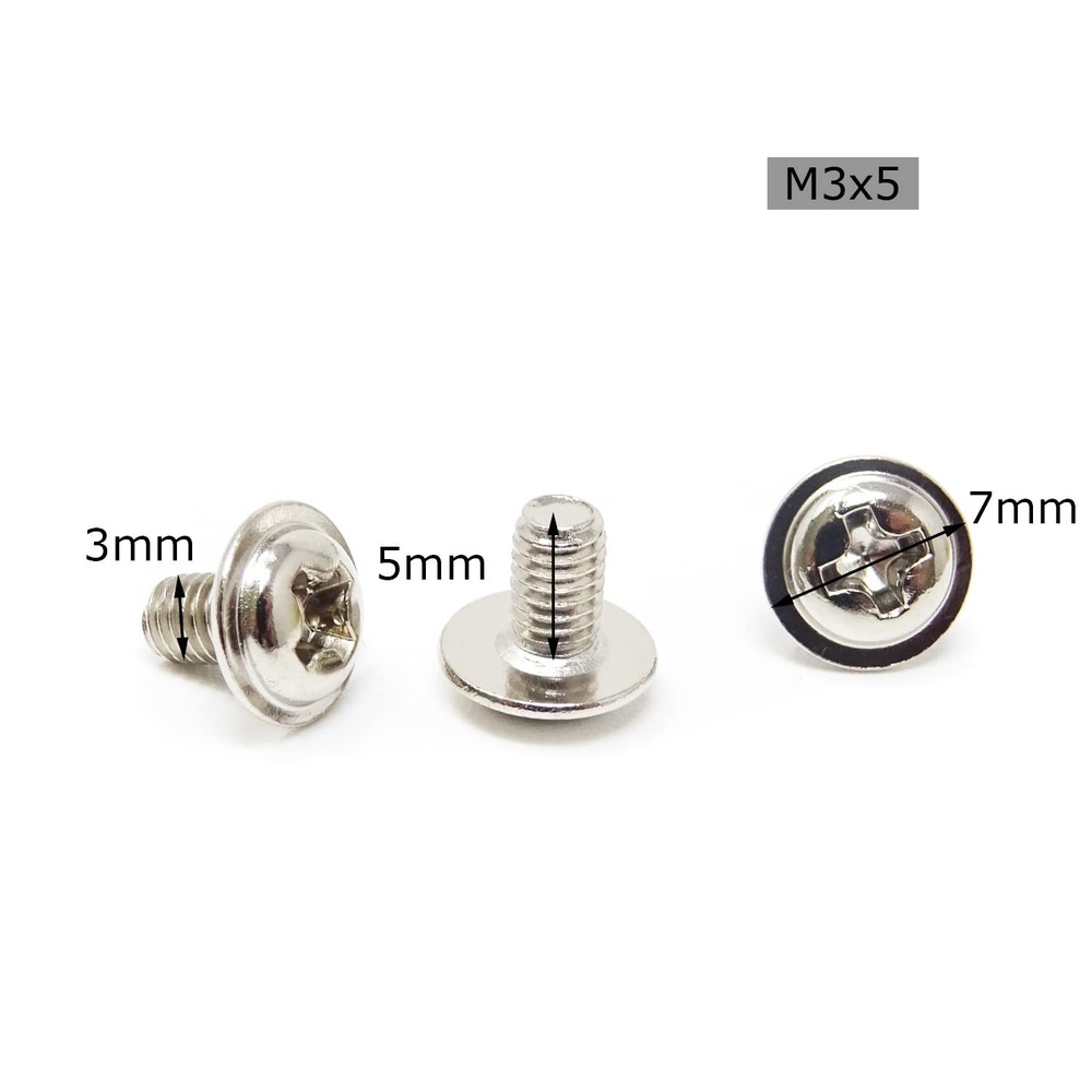 100PCS M3x5 Round Head PC Mounting Computer Screws Computer Case Fixed Motherboa