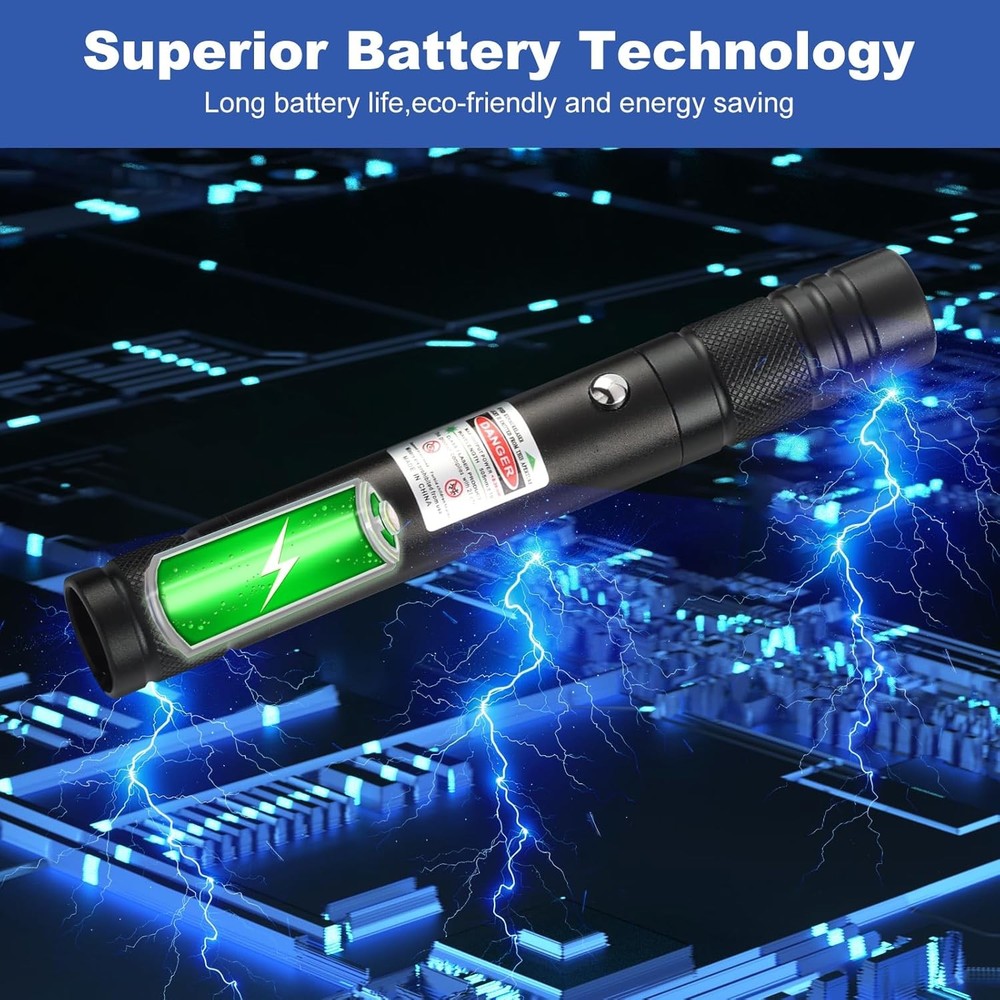 Green Laser Pointer High Power Pen - Long Range Rechargeable Laser Beam, USB