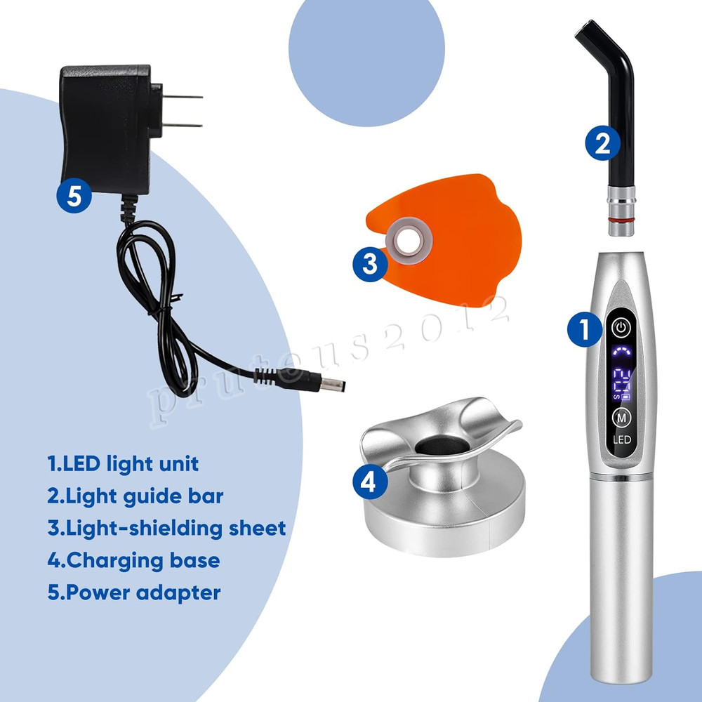 Professional Dental LED Curing Light Lamp Wireless Cordless 2000MW Optional