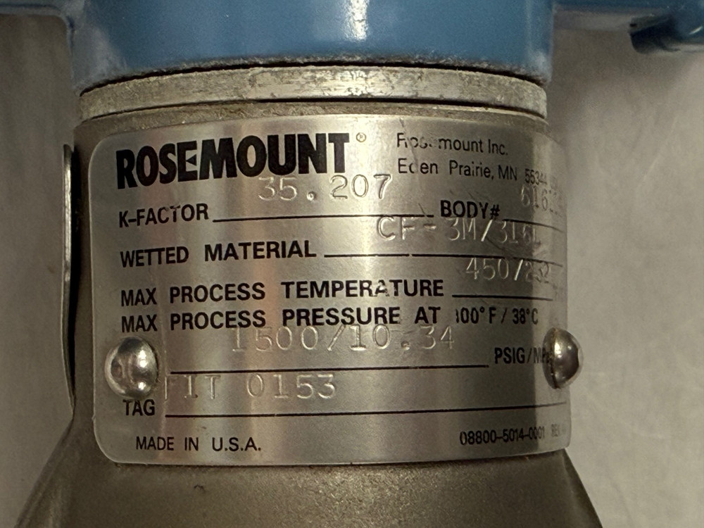 ROSEMOUNT 8800CW020SA1N1D1M5 VORTEX FLOW METER