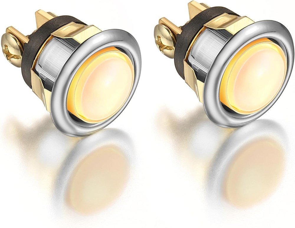 2 Pack Lighted Doorbell Button Replacement, Easy to Install (Silver, Yellow )