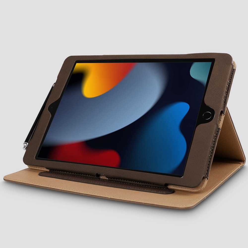 iPad 9th 8th 7th Generation 10.2" Case Leather Stand Cover with Screen Protector
