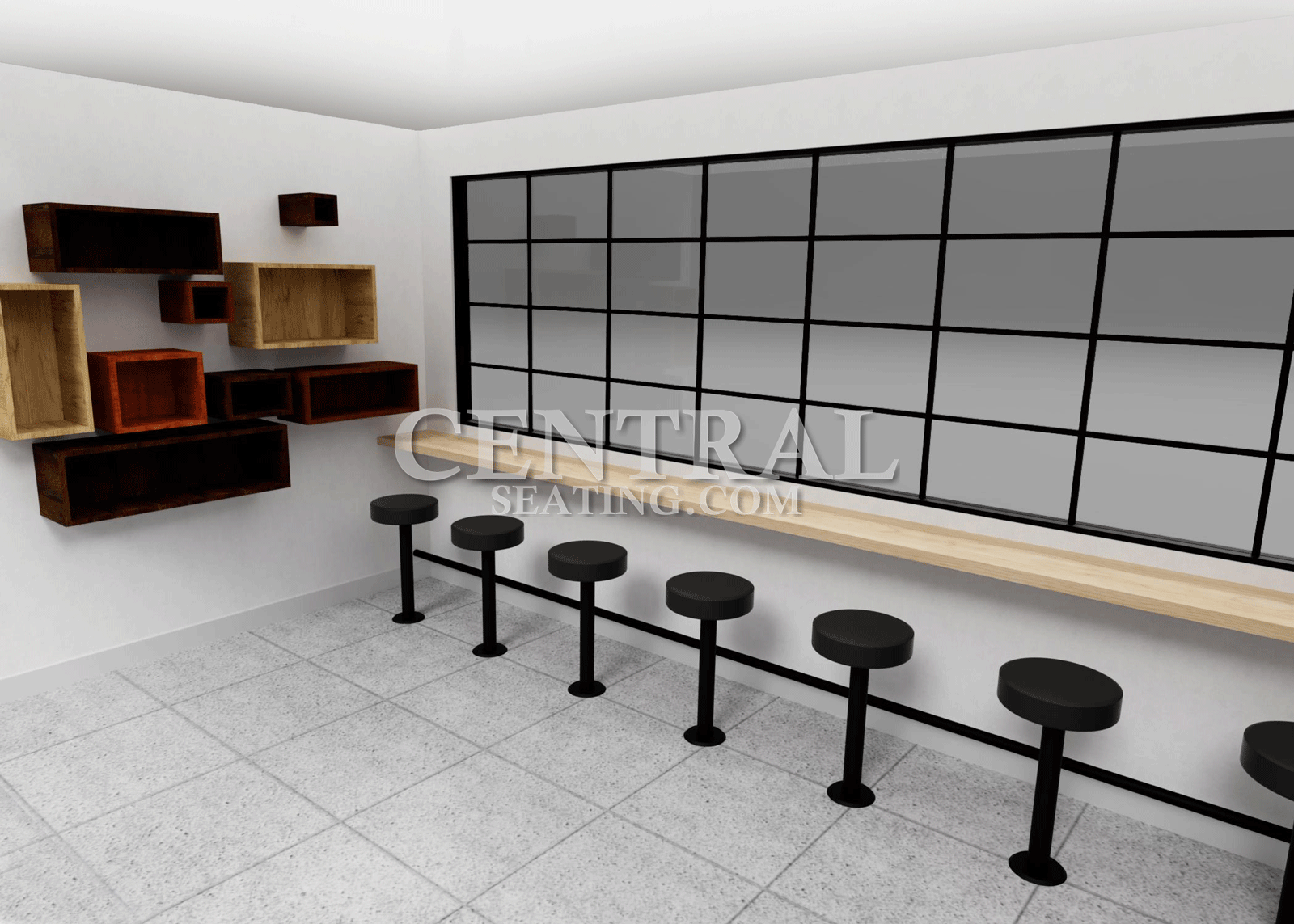 Bolt Down Stool Replacement Base Leg Column Set for Restaurant Barstool 14" Tall