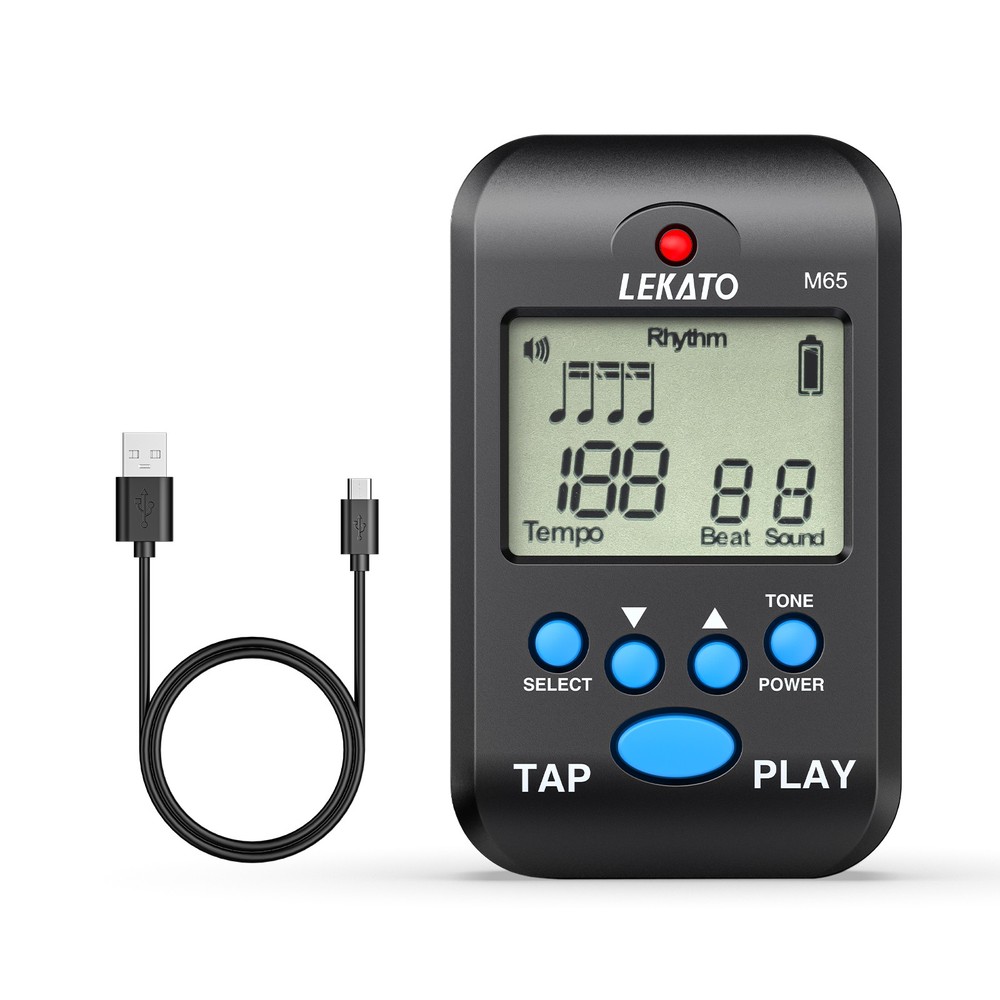 TAP Function LEKATO Metronome Digital W/ Timer Clip On Mini M65 Metronome