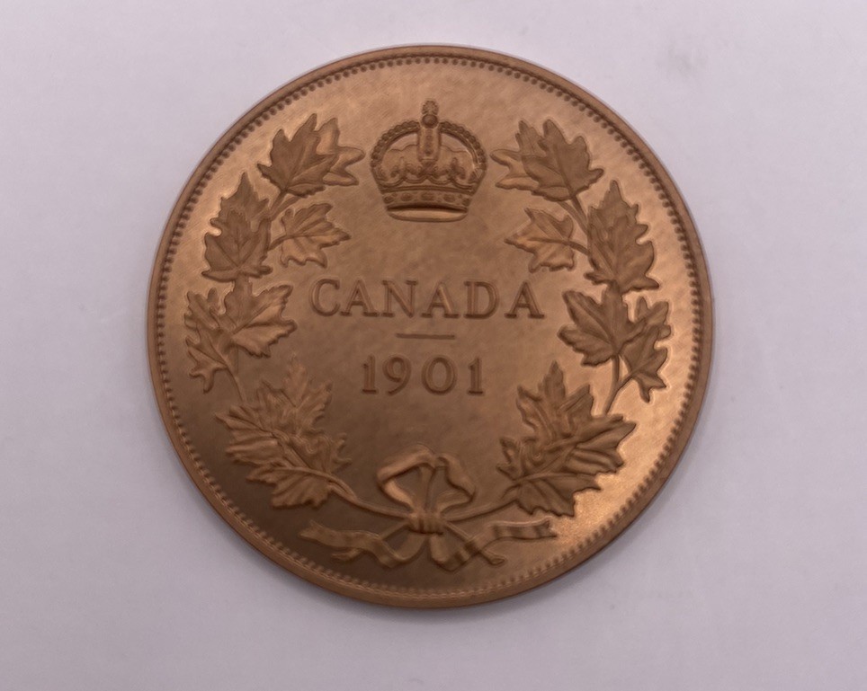CANADA 1901 VICTORIA BRONZE PROOF PATTERN DOLLAR.