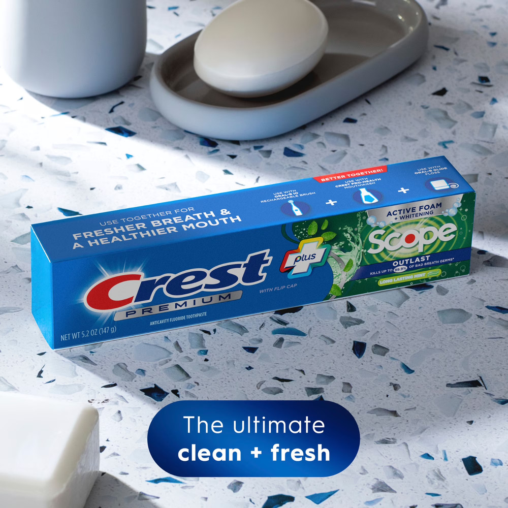 Crest Toothpaste Premium Toothpaste, Mint 5.2 oz - FREE SHIPPING