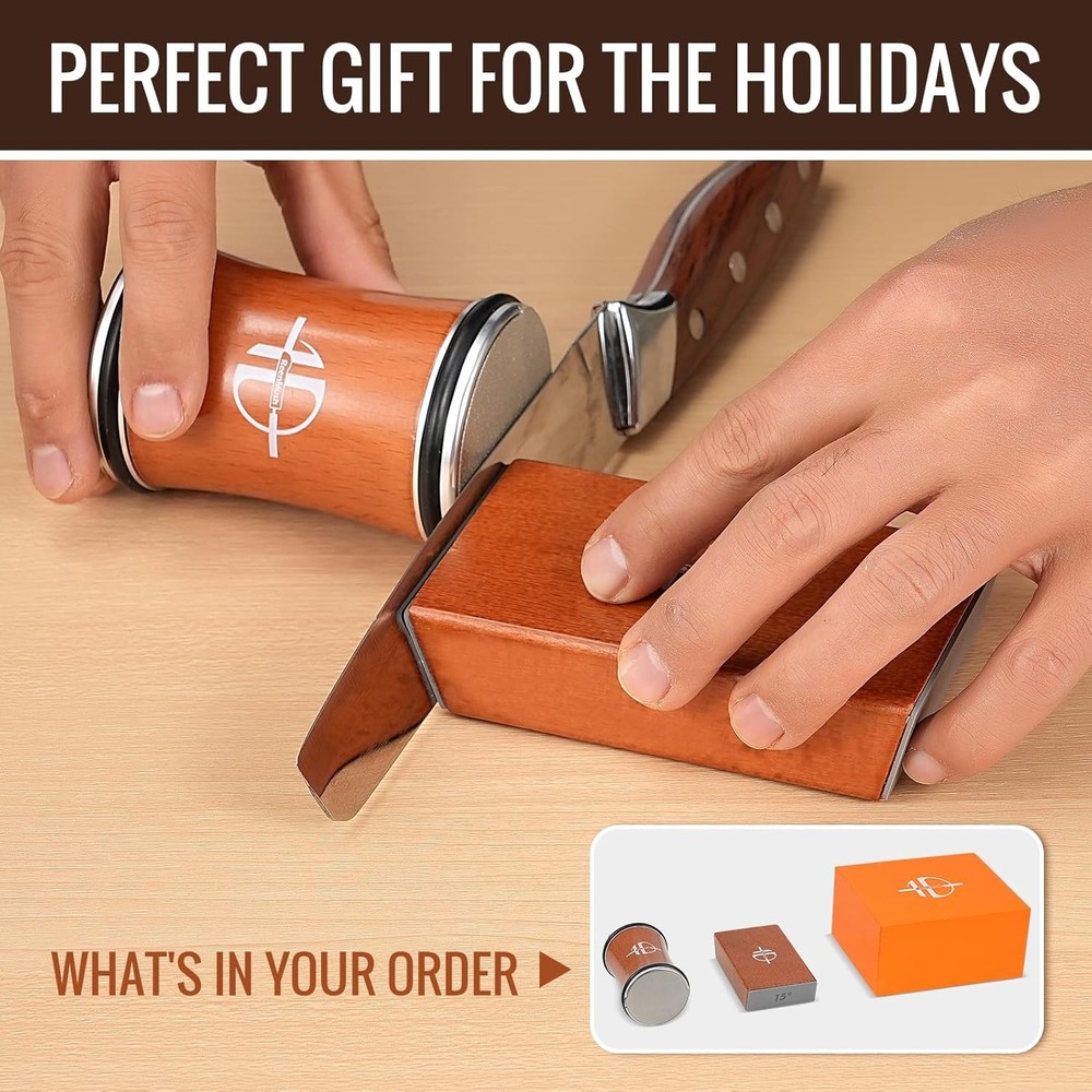 Roller Sharpener Kit with diamond and ceramic sharpening blades, magnetic angle