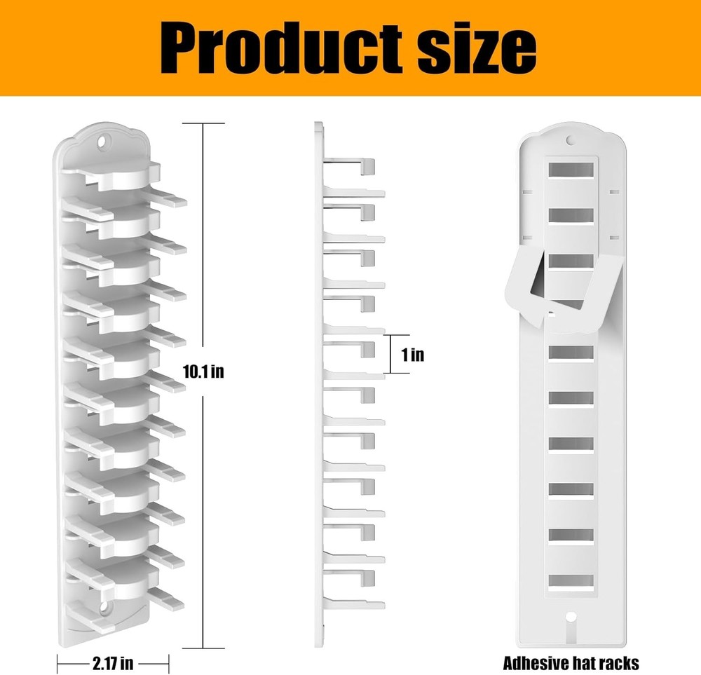 Superb Adhesive Hat Storage Rack - Keeps Your Caps Organized and Pristine, 2pcs