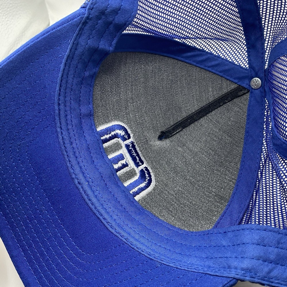 Travis Mathew Golf Hat Trucker Adjustable SnapBack Blue Pineapple Mesh Cleaned