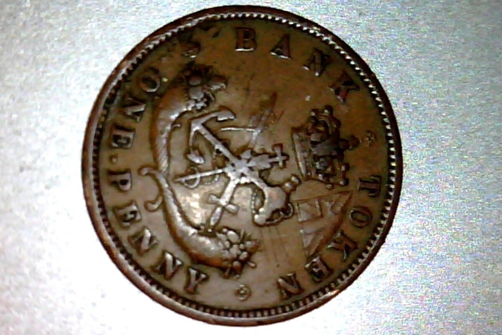 1852 UPPER CANADA ONE PENNY TOKEN XF. #CT048