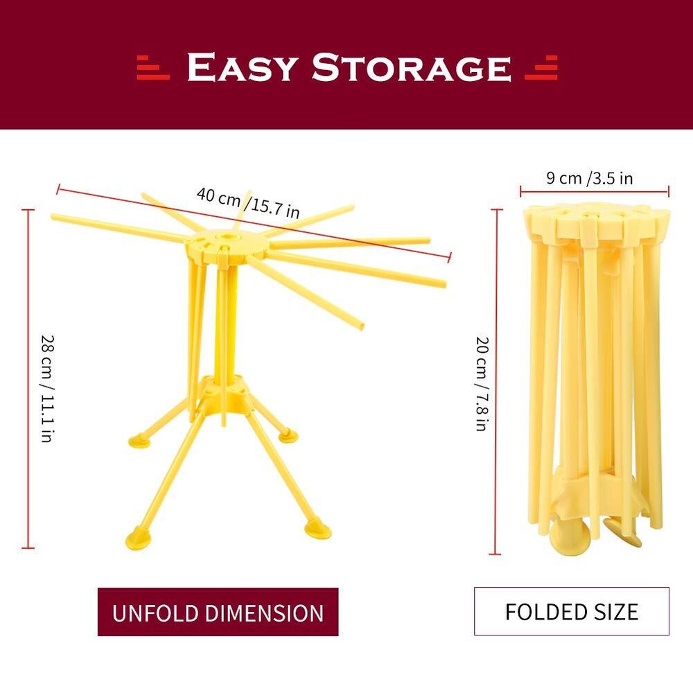 Foldable Pasta Drying Rack, Plastic Collapsible Spaghetti Hanger Noodle Dryer...