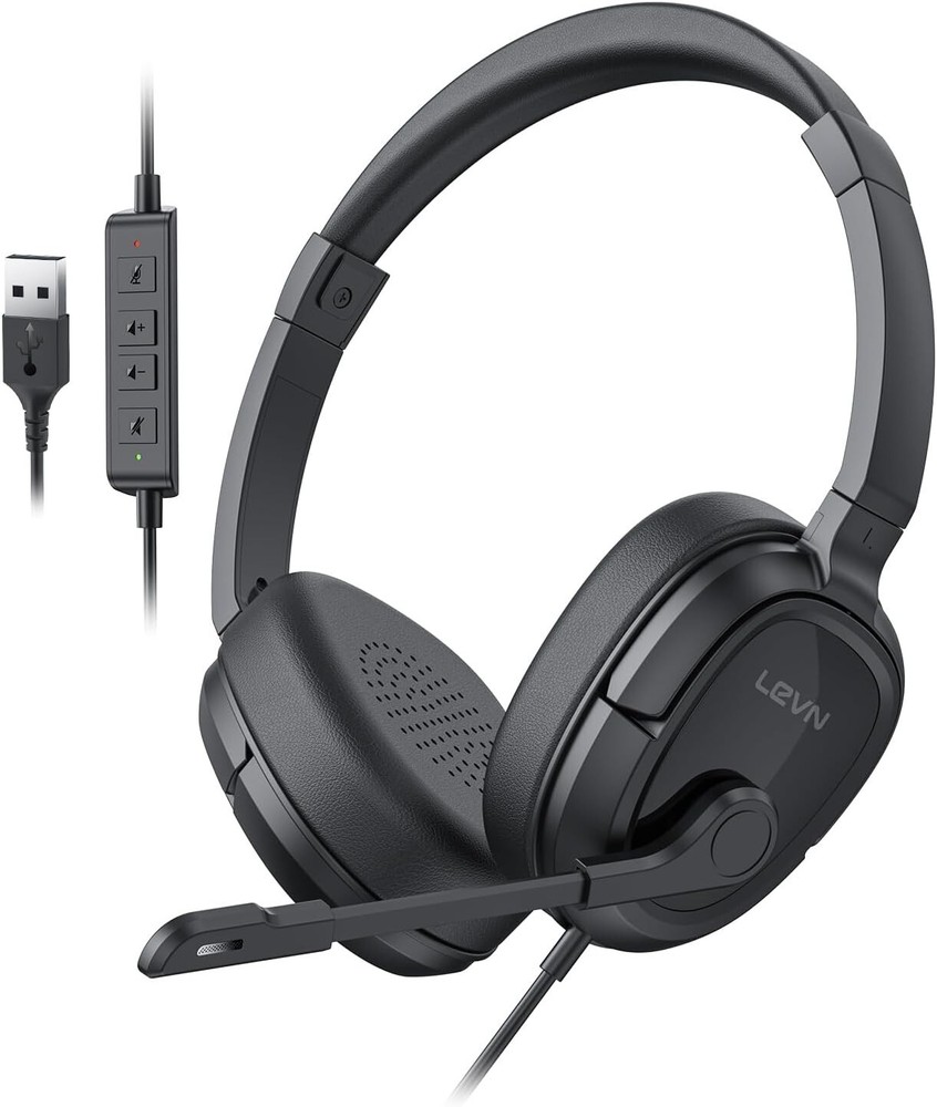 Headset with Mic, USB Headset with Microphone, Computer Headset with Noise