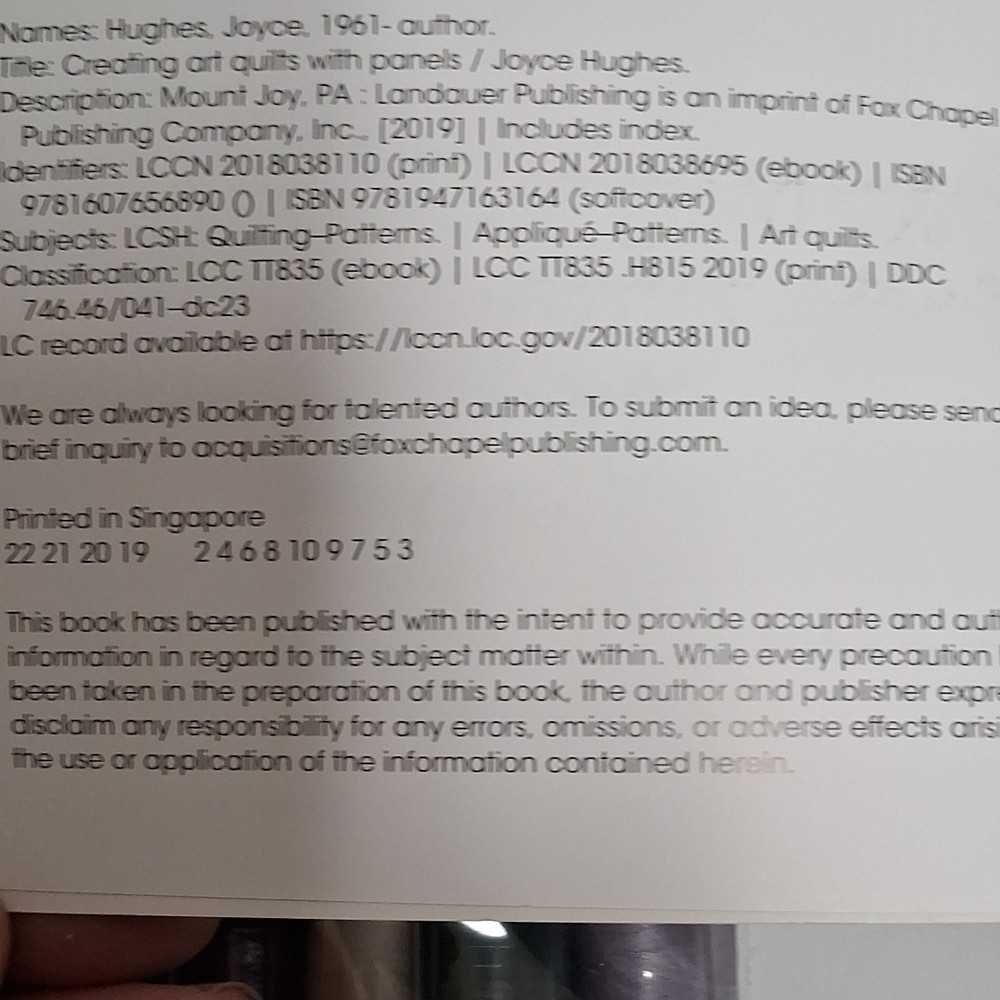 Creating Art Quilts with Panels Joyce Hughes includes Panel and Thread KIt