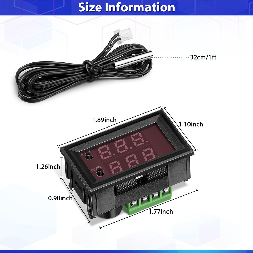 4 Pieces 12V Electronic Temperature Controller Programmable -50 to 110 Degree...