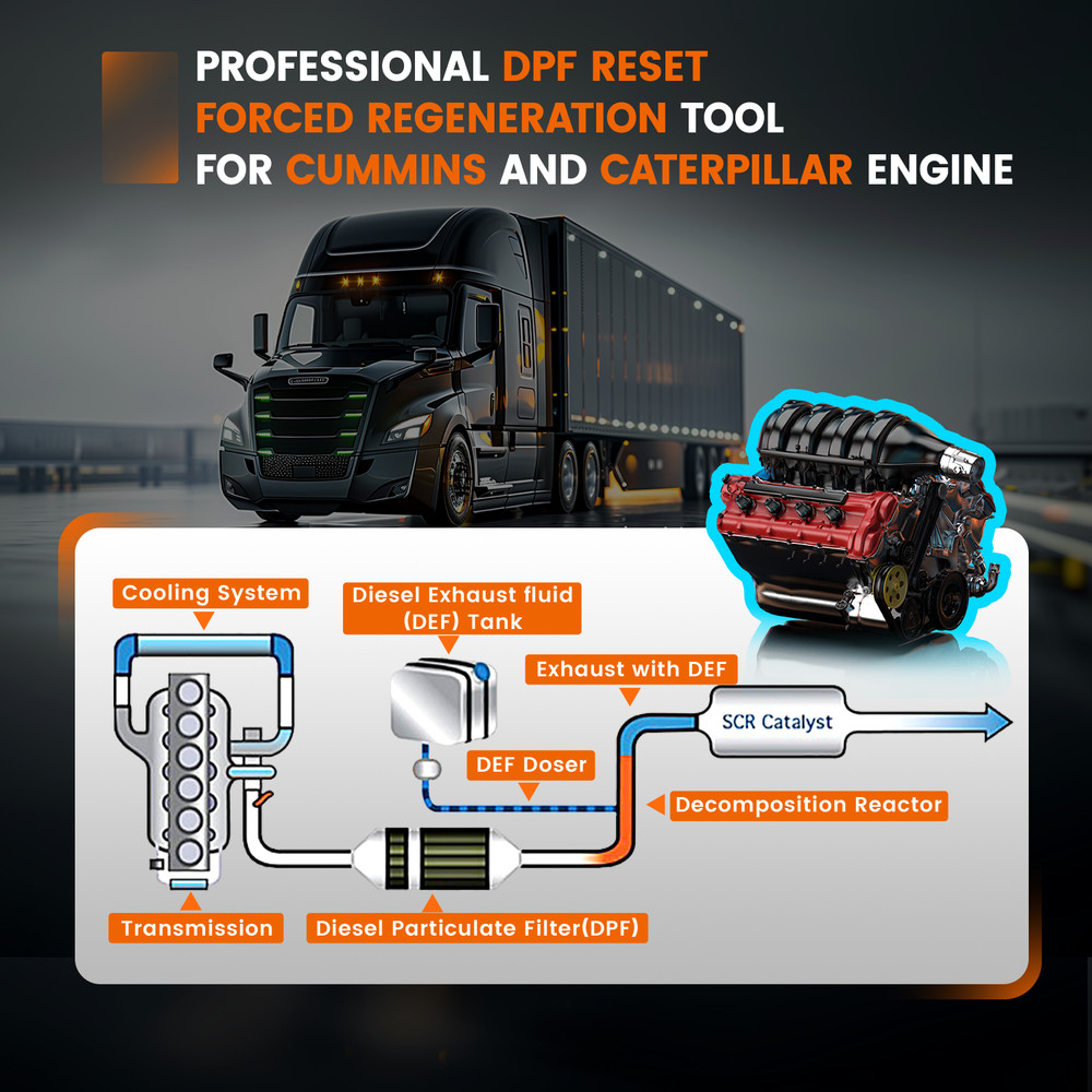 Diesel Truck Scanner For Cummins Caterpillar Engine Code Reader DPF Reset Regen
