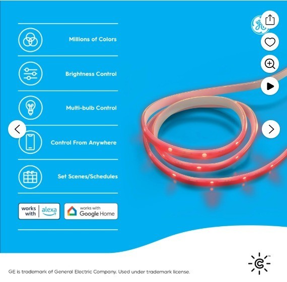 GE Cync LED Full Color Smart Light Strip Extension – 40" Indoor – BRAND NEW
