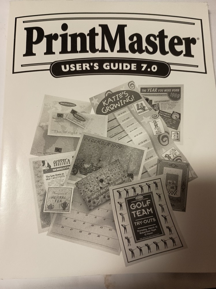 PRINTMASTER USER’S GUIDE 7.0 MINDSCAPE Paperback Book N8