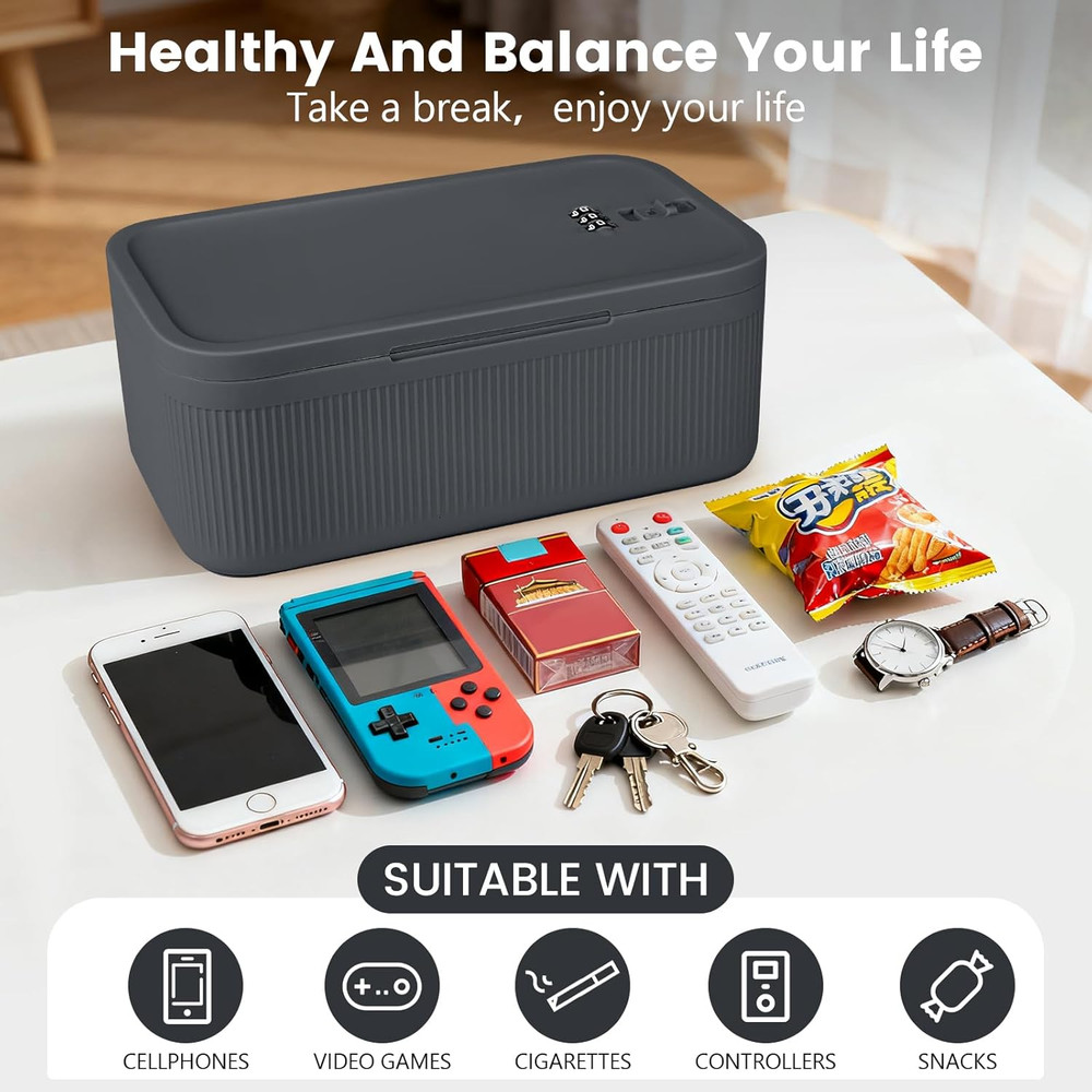 Small Lock Box,Lockable Storage Box with Combination Code for Medication Safe, M