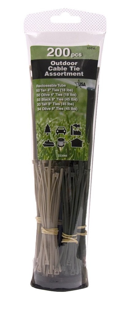 Gardner Bender Assorted Cable Tie 200 pk 10096