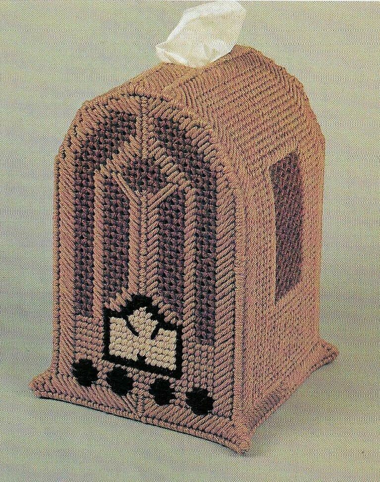 OLD FASHIONED RADIO TISSUE COVER HOME DECOR PLASTIC CANVAS PATTERN INSTRUCTIONS