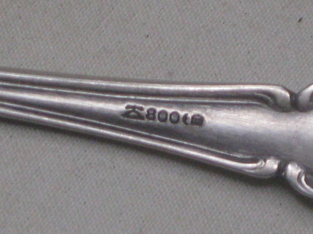 vintage antique 800 silver offset angle spoon disabled serving teaspoon