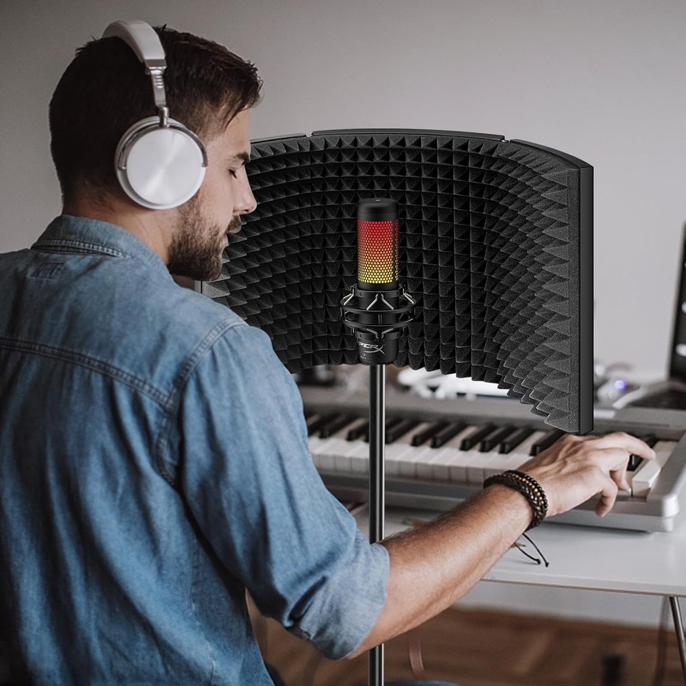Professional Studio Isolation Shield with Adjustable Design for Clear Recordings