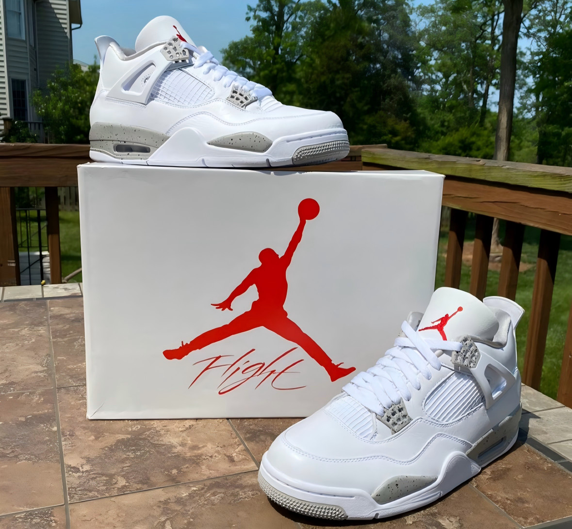 Jordan 4 Retro "White Oreo " Men's Basketball Shoes Mid Top US Size 7-12