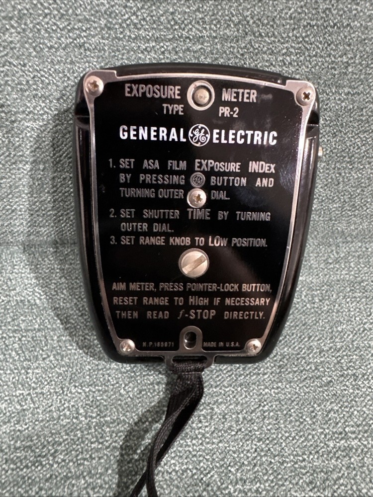 VTG GE General Electric Light Exposure Meter Type PR-2 w/ Leather Case